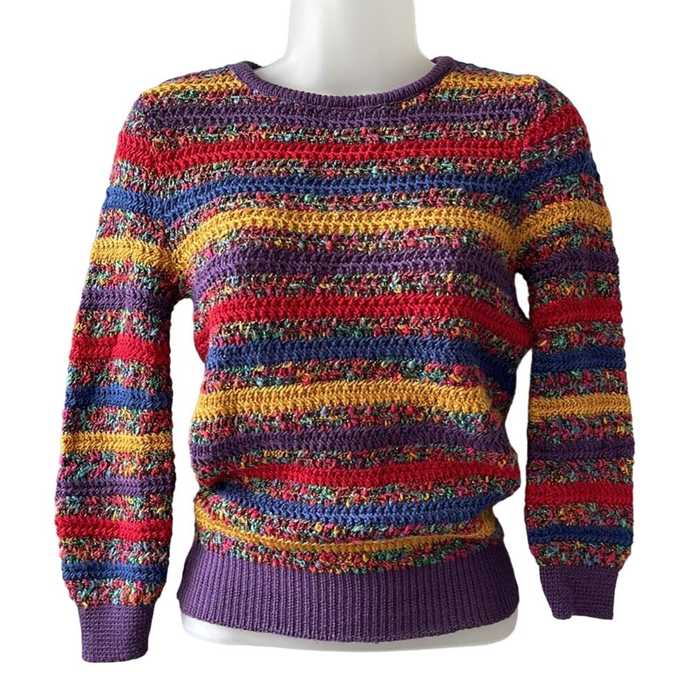 VINTAGE 1980’s Dead Stock Ohrbach’s Crochet Sweater Size XS